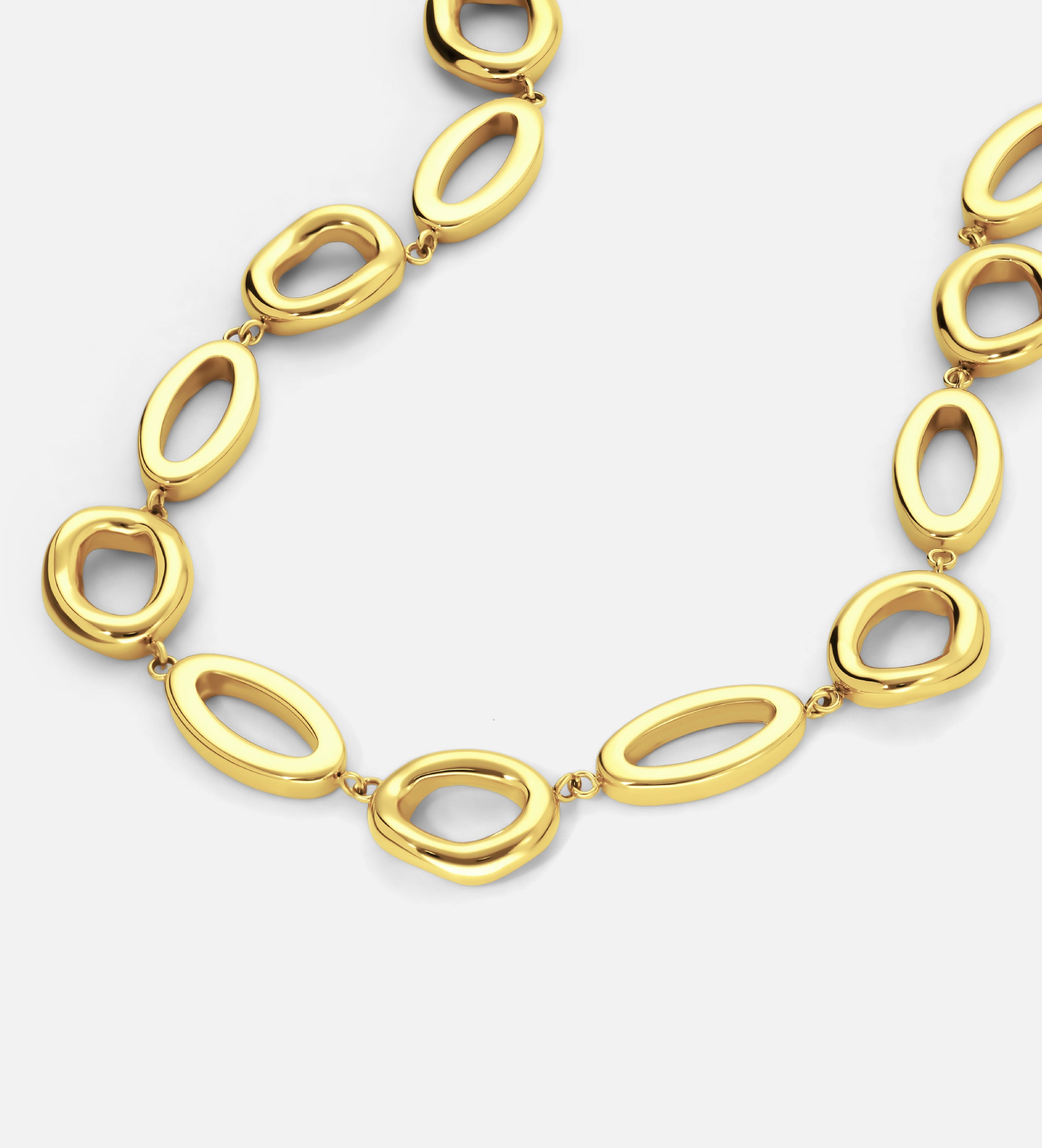 Fluid Pebble Necklace in Gold - Ash & Harry