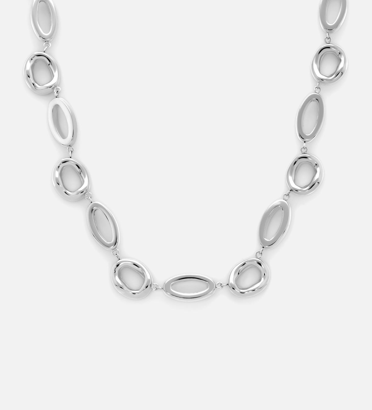 Fluid Pebble Necklace in Silver - Ash & Harry