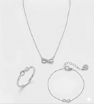 Mini Infinity Pave Full Set In Silver - 3 Items - Ash & Harry