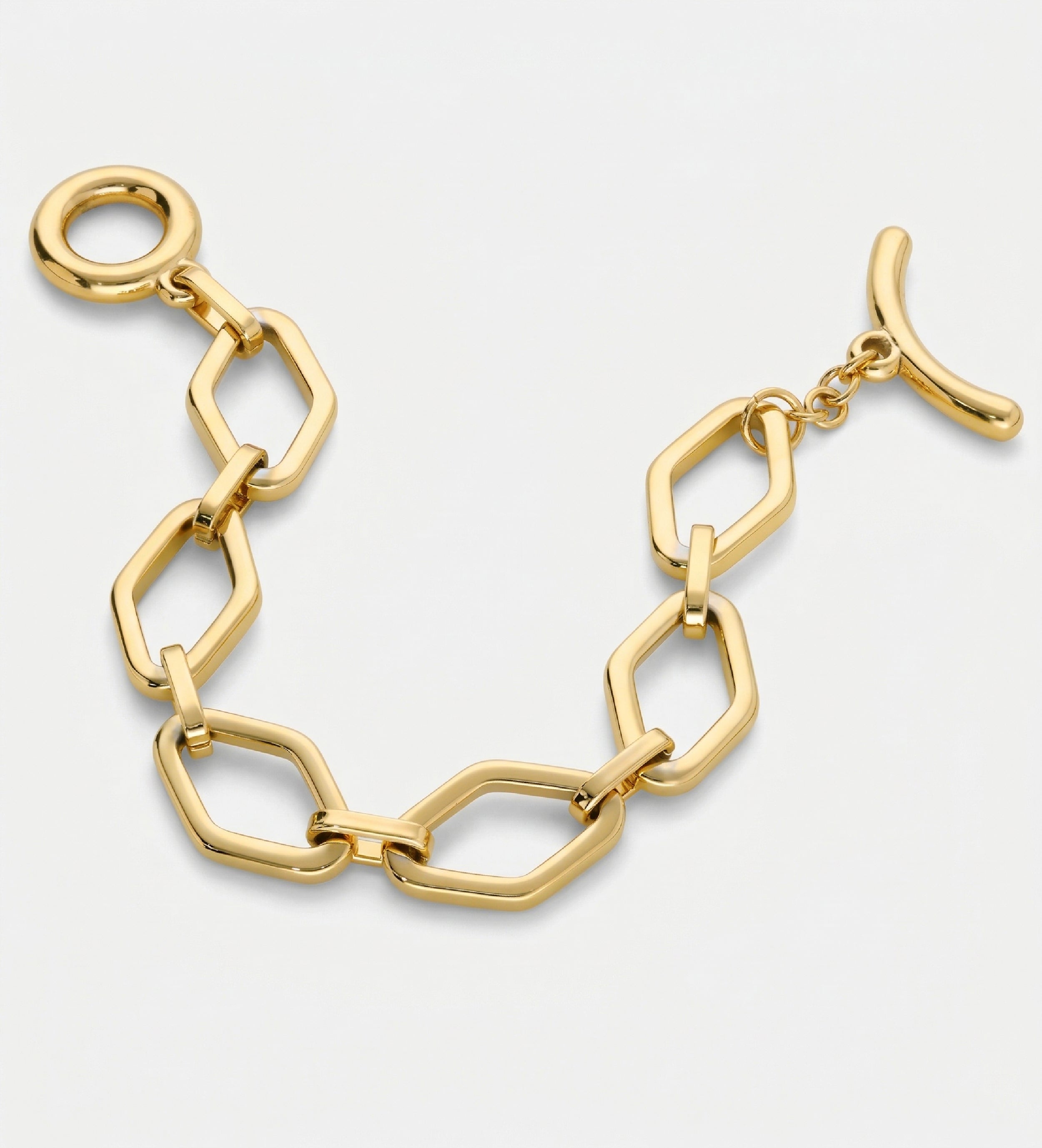 Geo Toggle Bracelet in Gold - Ash & Harry