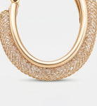 Gilded Mesh Hoops With High Quality Simulated Emerald and Diamonds - Ash & Harry