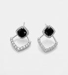 Gilded Onyx Earrings With High Quality Simulated Diamonds - Ash & Harry