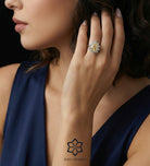 Golden Aura Ring in 925 Silver with High Quality Simulated White and Crafted Canary Diamonds - Ash & Harry