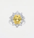 Golden Aura Ring in 925 Silver with High Quality Simulated White and Crafted Canary Diamonds - Ash & Harry