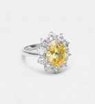 Golden Aura Ring in 925 Silver with High Quality Simulated White and Crafted Canary Diamonds - Ash & Harry