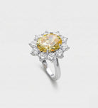 Golden Aura Ring in 925 Silver with High Quality Simulated White and Crafted Canary Diamonds - Ash & Harry