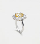 Golden Aura Ring in 925 Silver with High Quality Simulated White and Crafted Canary Diamonds - Ash & Harry