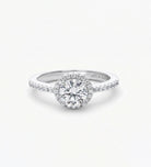 Halo Solitaire Ring in 925 Silver with High - Quality White Simulated Diamonds - Ash & Harry