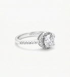 Halo Solitaire Ring in 925 Silver with High - Quality White Simulated Diamonds - Ash & Harry
