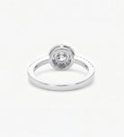 Halo Solitaire Ring in 925 Silver with High - Quality White Simulated Diamonds - Ash & Harry