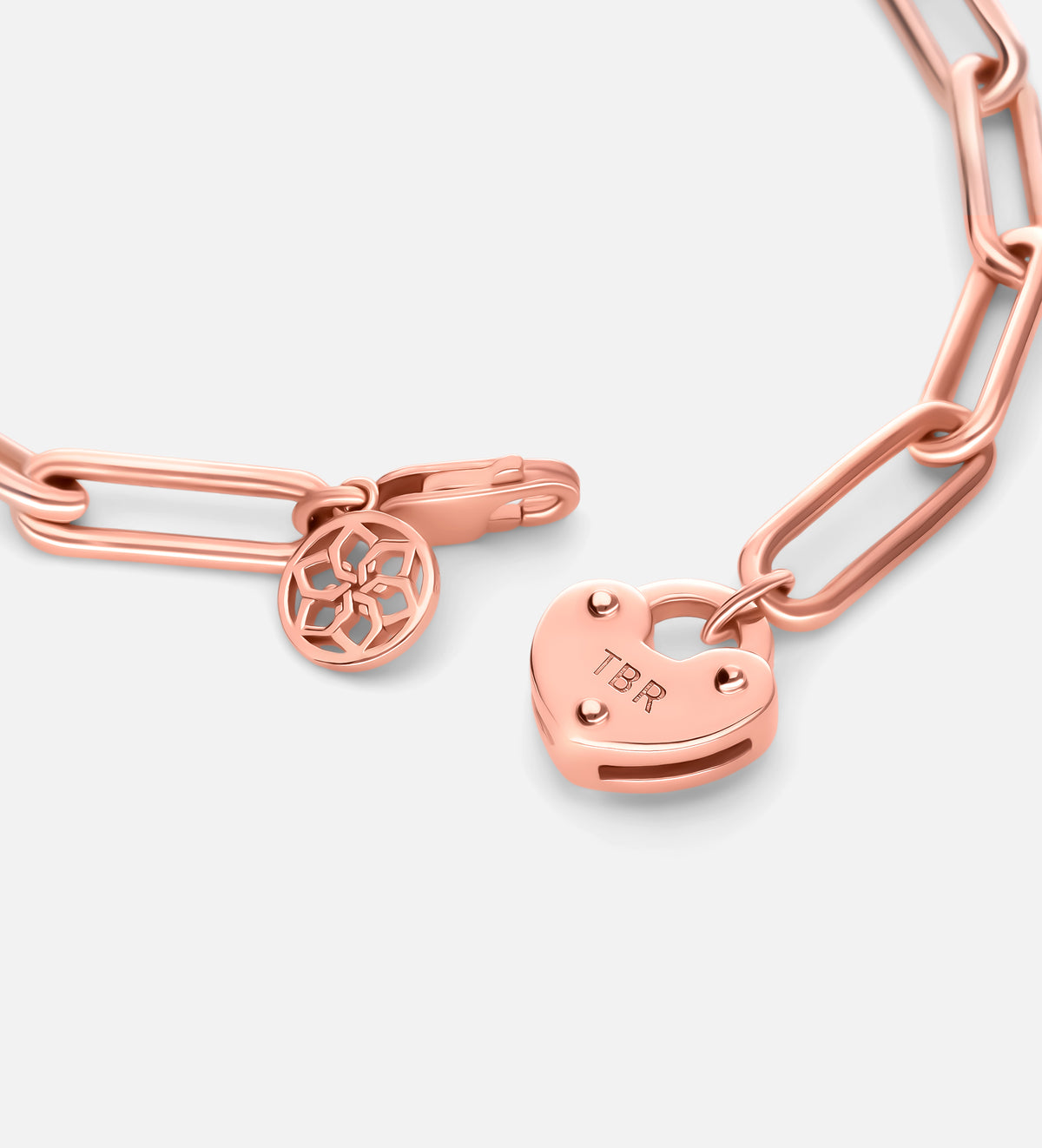 Heart Lock Bracelet in 18K Rose Gold Plating on 925 Silver - Ash & Harry