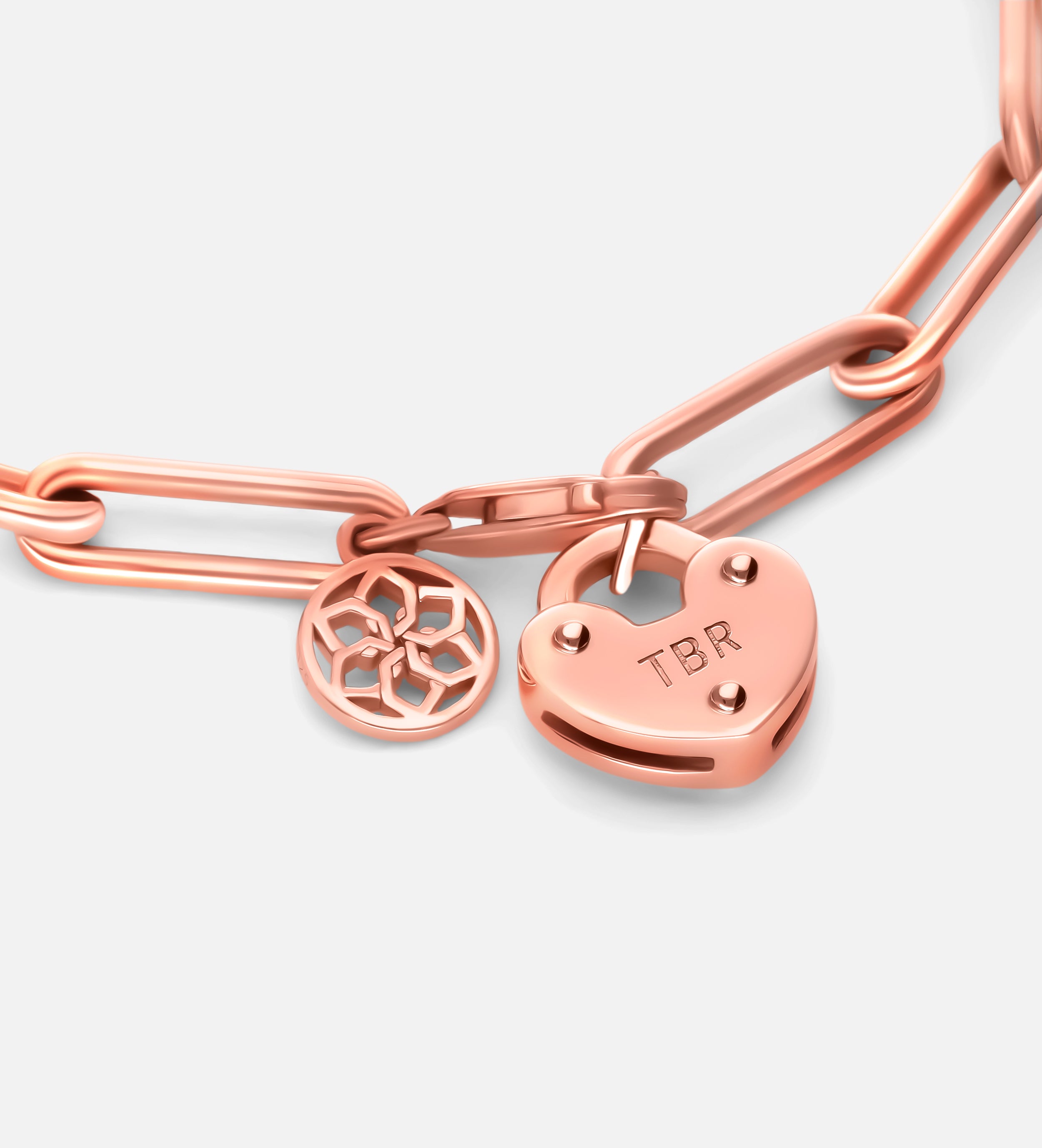 Heart Lock Bracelet in 18K Rose Gold Plating on 925 Silver - Ash & Harry