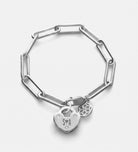 Heart Lock Bracelet With Lab Diamond in Rhodium Plating on 925 Silver - Ash & Harry