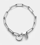 Heart Lock Bracelet in Rhodium Plating on 925 Silver - Ash & Harry