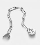 Heart Lock Bracelet in Rhodium Plating on 925 Silver - Ash & Harry