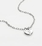 Heart Lock Necklace With Lab Diamond in Rhodium Plating on 925 Silver - Ash & Harry