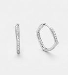 Hexa Hoop Earrings With High Quality Simulated Diamonds - Ash & Harry