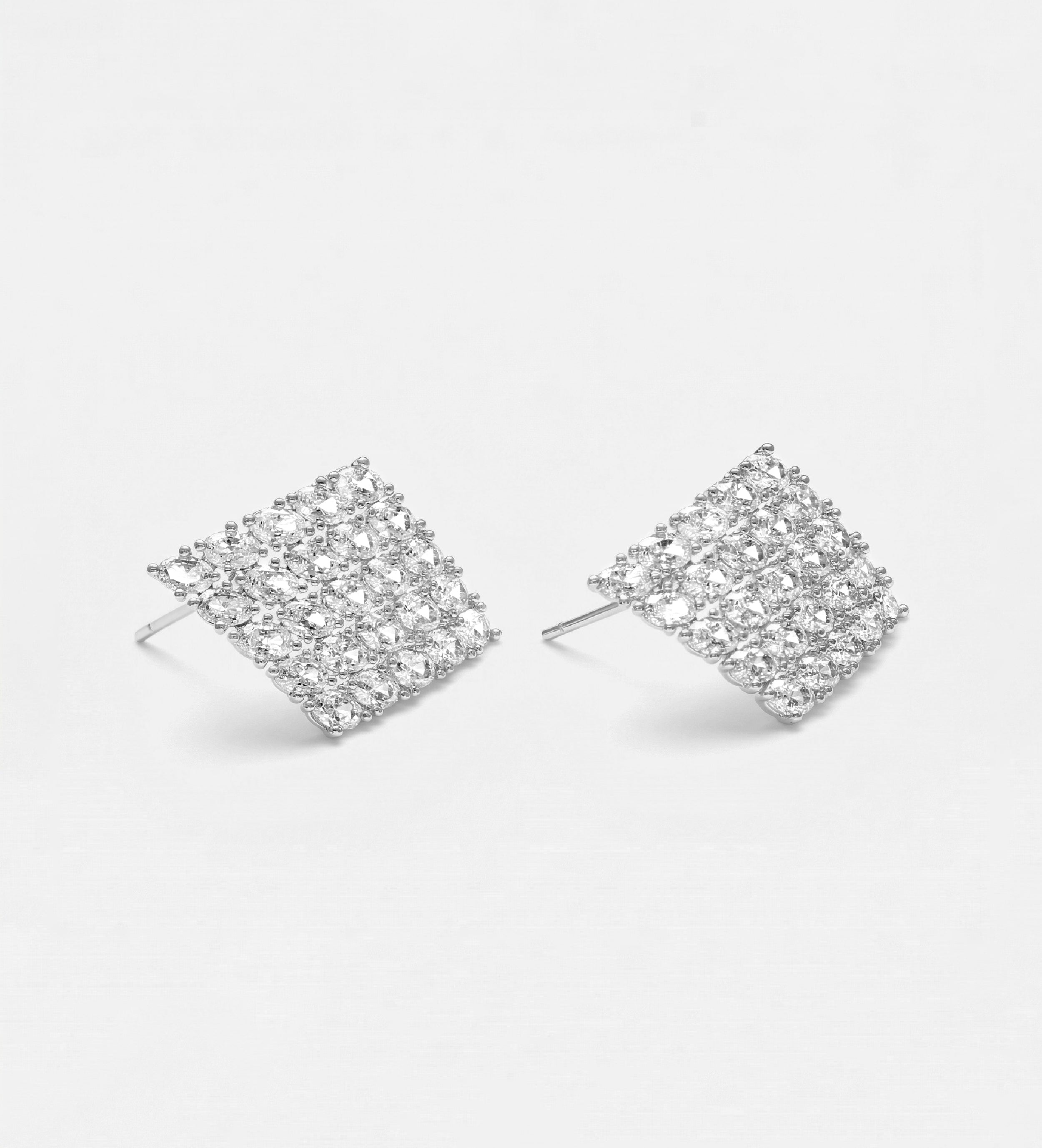 Ice Grid Diamond Earrings With High Quality Simulated Diamonds - Ash & Harry