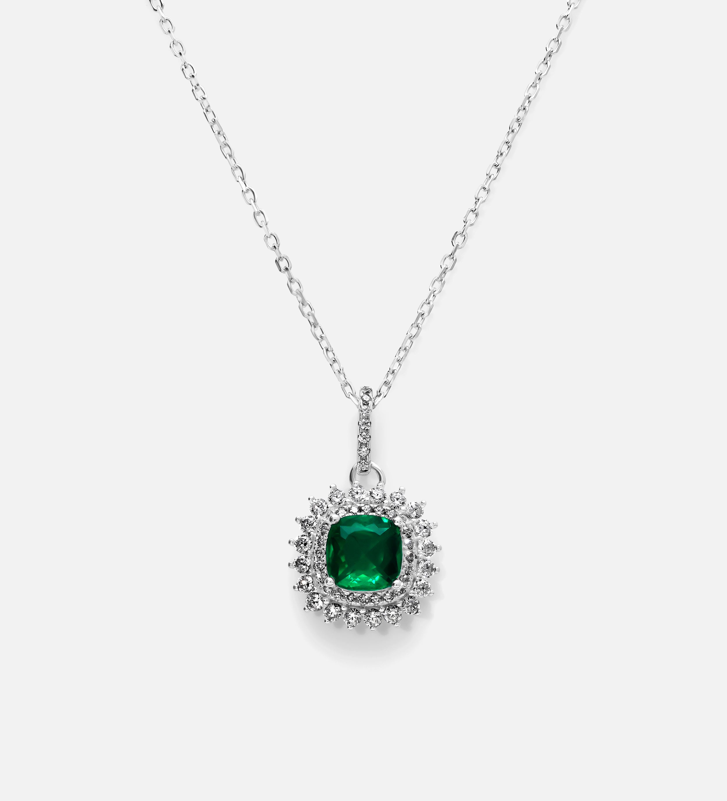 Imperial Emerald Crown Full Set in 925 Silver High Quality Simulated Diamonds and Crafted Emerald Stones - 3 Items - Ash & Harry