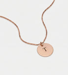 Initial Disc Necklace in 18K Rose Gold Plating on 925 Silver - Ash & Harry