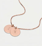 Initial Disc Necklace in 18K Rose Gold Plating on 925 Silver - Ash & Harry