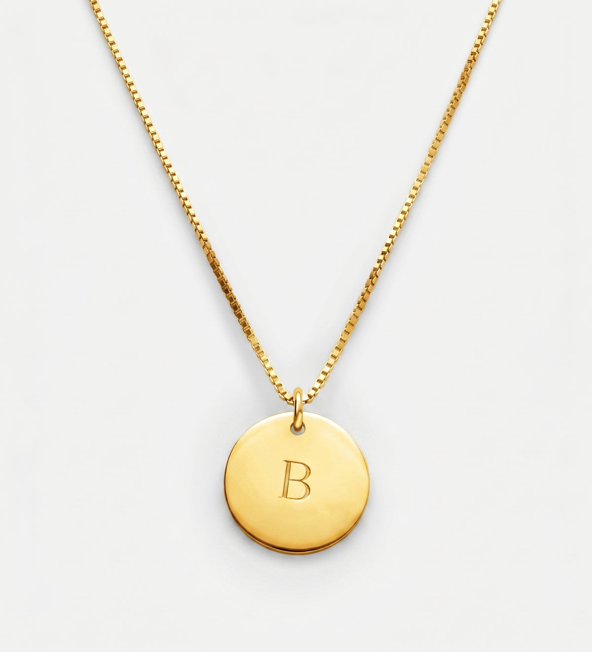 Initial Disc Necklace in 18K Gold Plating on 925 Silver - Ash & Harry