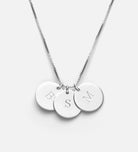 Initial Disc Necklace in Rhodium Plating on 925 Silver - Ash & Harry