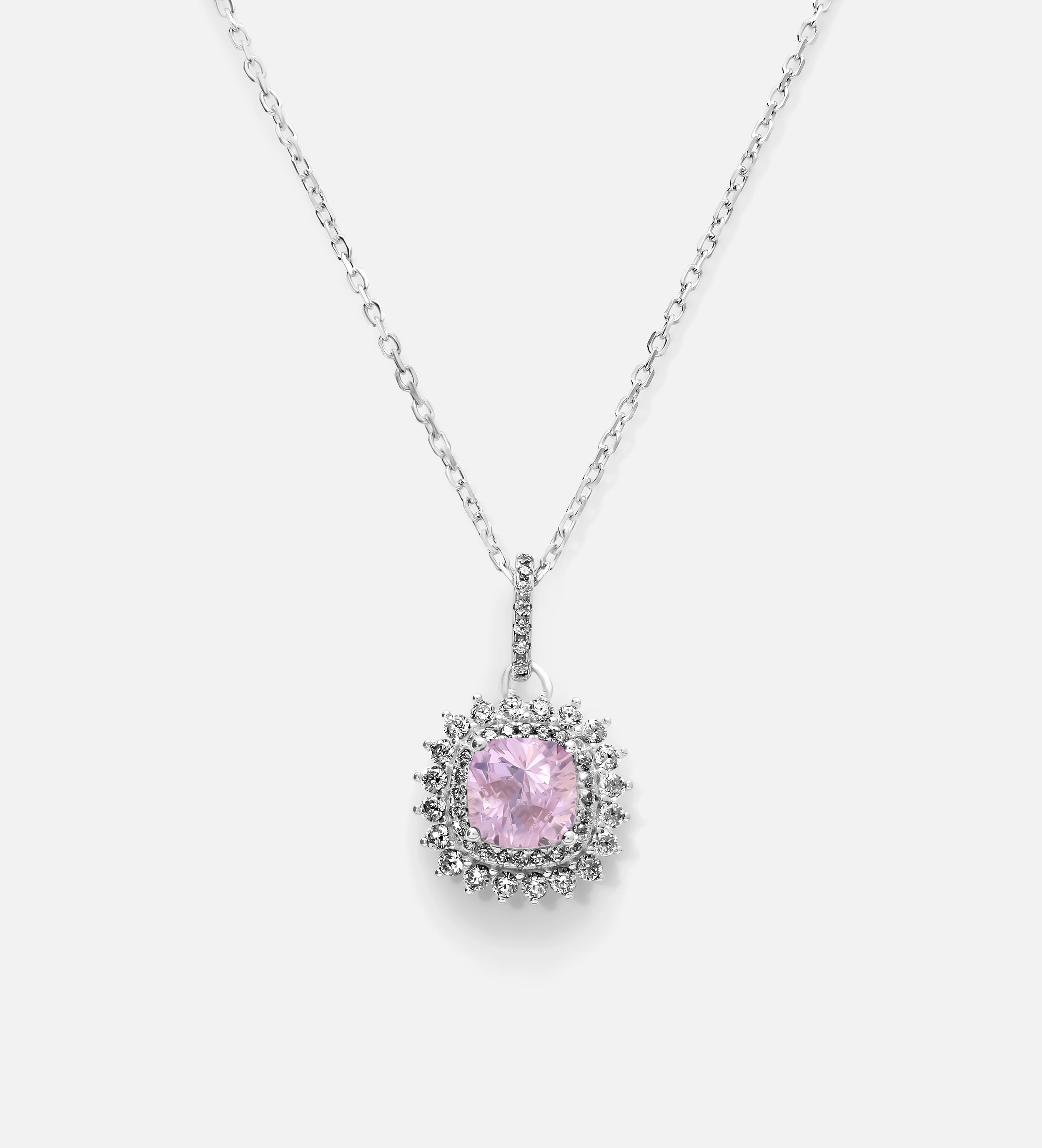 La Rosélle Crown Pendant in 925 Silver with High Quality Simulated White and Pink Diamonds - Ash & Harry