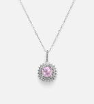 La Rosélle Crown Pendant in 925 Silver with High Quality Simulated White and Pink Diamonds - Ash & Harry