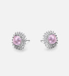 La Rosélle Crown Studs in 925 Silver with High Quality Simulated White and Pink Diamonds - Ash & Harry