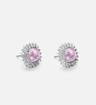La Rosélle Crown Studs in 925 Silver with High Quality Simulated White and Pink Diamonds - Ash & Harry