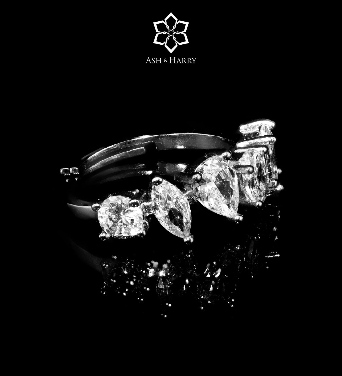 Laleh White Luxury Bridal Full Set with High Quality Simulated Stones Rhodium Plated - Ash & Harry