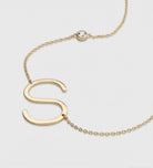 Large Initial Necklace With Lab Diamond in 18K Gold Plating on 925 Silver - Ash & Harry