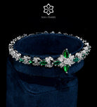 Layla Emerald Green Luxury Bridal Full Set in High Quality Simulated Diamonds Rhodium Plated - Ash & Harry