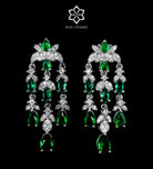 Layla Emerald Green Luxury Bridal Full Set in High Quality Simulated Diamonds Rhodium Plated - Ash & Harry