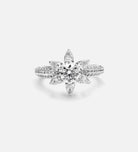 Lotus Cluster Ring in High Quality Certified Lab Crafted Stones In 925 Silver - Ash & Harry