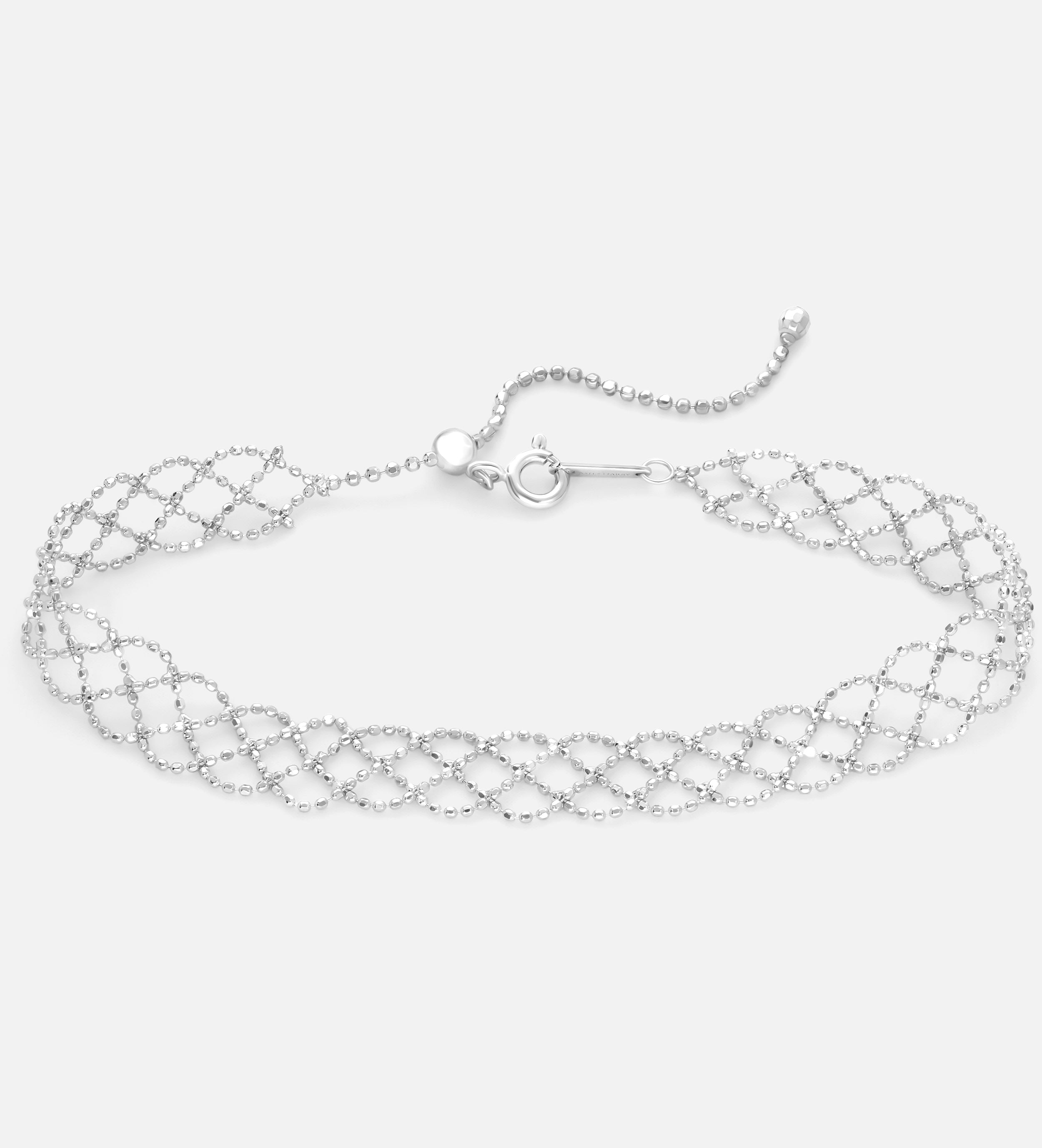 Lucia Italian Lattice Chain Bracelet in Rhodium Plating on 925 Silver - Ash & Harry