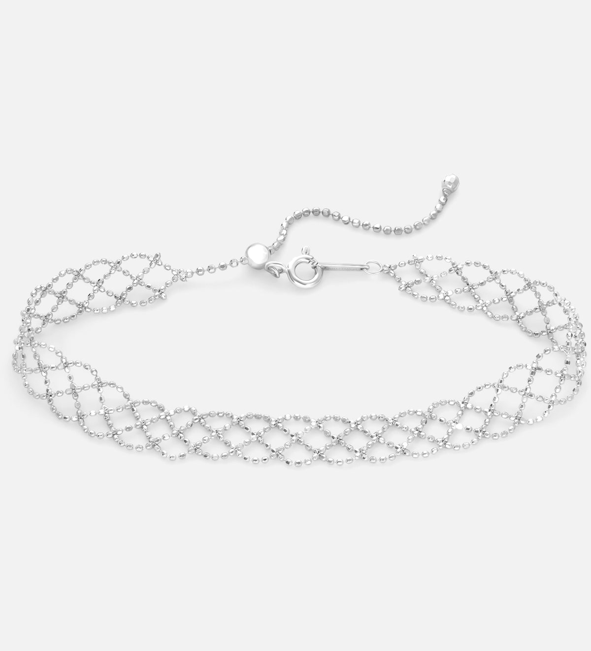 Lucia Italian Lattice Chain Bracelet in Rhodium Plating on 925 Silver - Ash & Harry