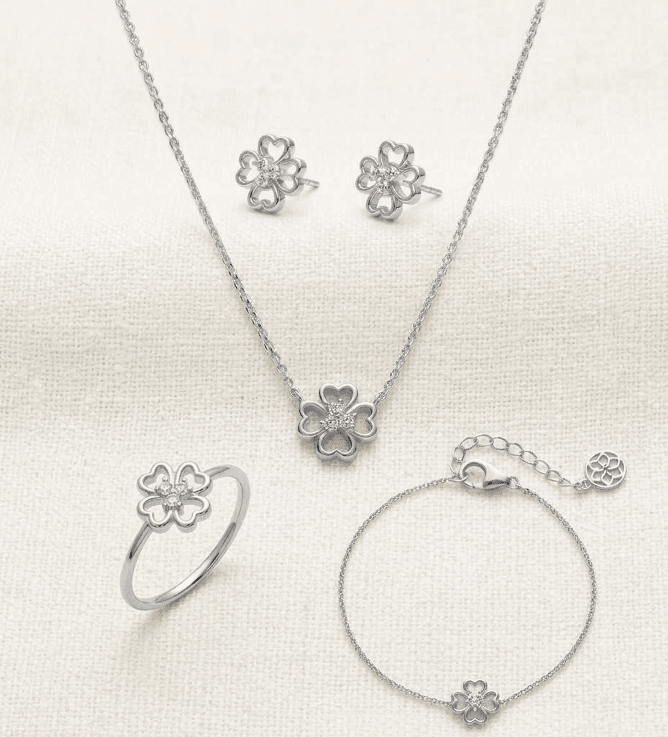 Lucky Clover Full Set in Silver - 4 Items - Ash & Harry