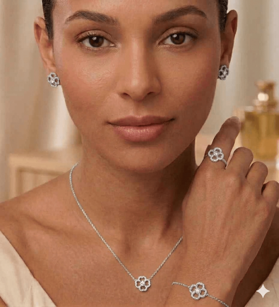 Lucky Clover Full Set in Silver - 4 Items - Ash & Harry