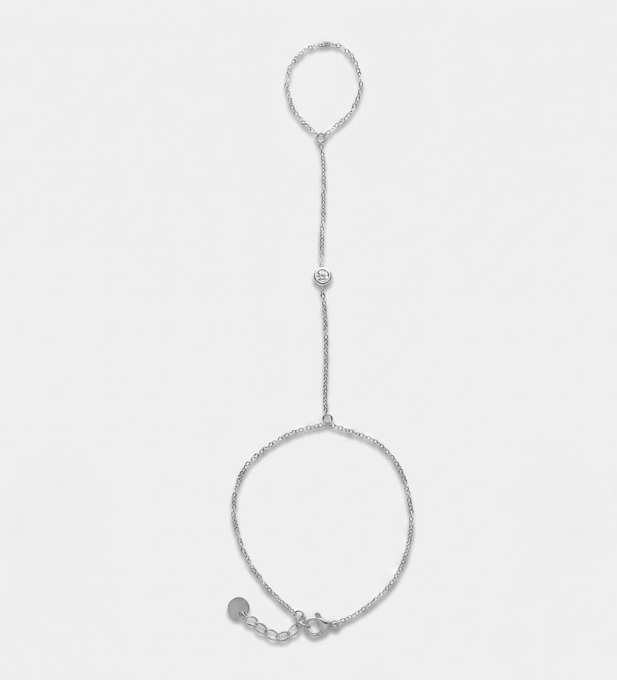 Lumi Dot Hand Chain in Silver With High Quality Simulated Diamonds - Ash & Harry