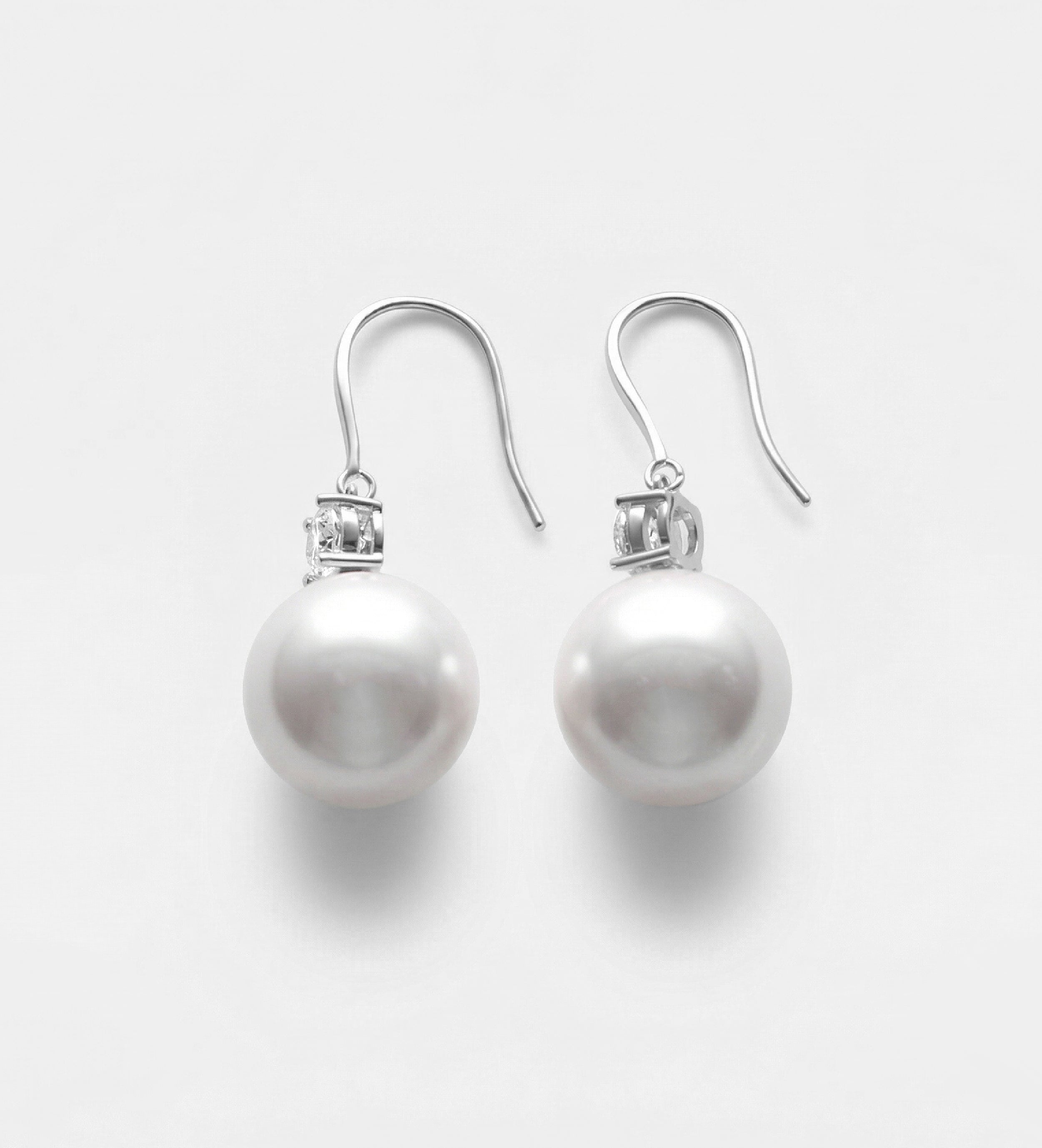 Luminous Pearl Drops With Pearl and High Quality Simulated Diamonds - Ash & Harry