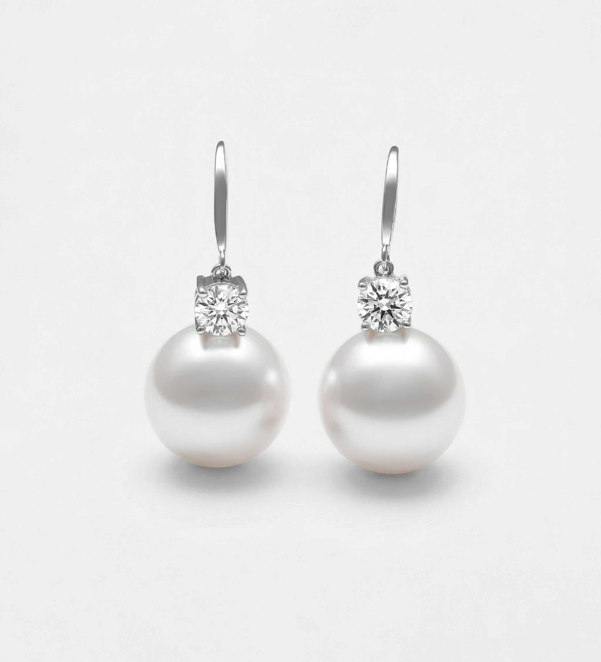 Luminous Pearl Drops With Pearl and High Quality Simulated Diamonds - Ash & Harry