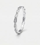 Luminous Stack Ring in 92.5 Silver with High - Quality Simulated Diamonds - Ash & Harry
