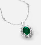 Majestic Emerald Pendant in 925 Silver High Quality Simulated Diamonds and Emerald Stone - Ash & Harry