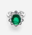 Majestic Emerald Ring in 925 Silver High Quality Simulated Diamonds and Emerald Stone - Ash & Harry