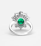 Majestic Emerald Ring in 925 Silver High Quality Simulated Diamonds and Emerald Stone - Ash & Harry