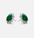 Majestic Emerald Studs in 925 Silver High Quality Simulated Diamonds and Emerald Stones - Ash & Harry