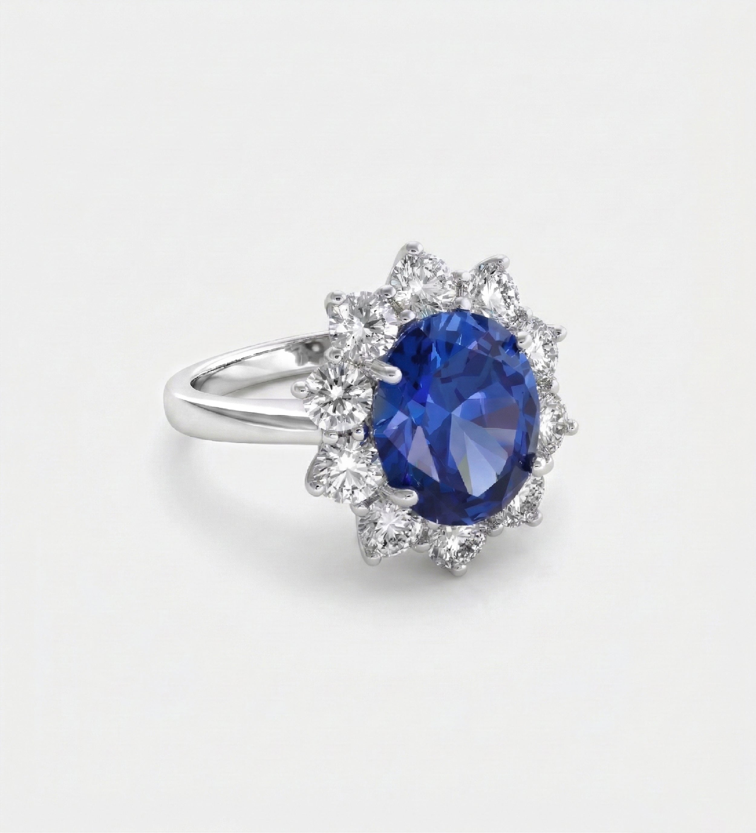 Majestic Sapphire Ring in 925 Silver High Quality Simulated Diamonds and Sapphire Stone - Ash & Harry