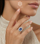 Majestic Sapphire Ring in 925 Silver High Quality Simulated Diamonds and Sapphire Stone - Ash & Harry